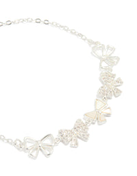 Silver Plated Multi Bows Bracelet - link has visual effect only