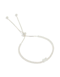 Silver Plated Cubic Zirconia Pave & Baguette Toggle Bracelet - link has visual effect only