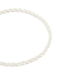 Silver Plated Simple Rope Toggle Bracelet - link has visual effect only