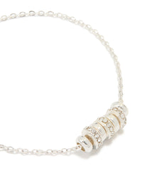 Silver Plated Diamante Rondell Toggle Bracelet - link has visual effect only