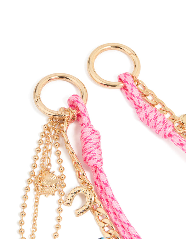 Gold & Rope Mixed Charms Key Chain