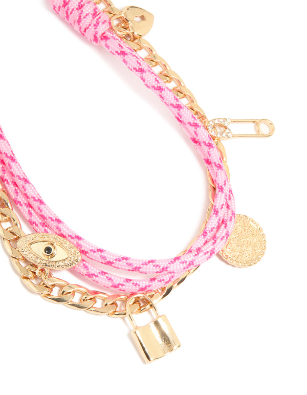 Gold & Rope Mixed Charms Key Chain