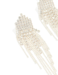 Silver Diamante Dainty Chain Earrings - link has visual effect only