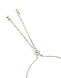 Silver Cubic Zirconia Toggle Bracelet - link has visual effect only