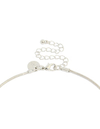 Explore the silver metal chain pendant necklace with statement design clasp detail view - link has visual effect only