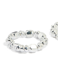Silver Beaded Stretch Bracelets 2-Pack - link has visual effect only
