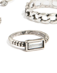 Antique Silver Textured Stacking Rings 22-Pack - link has visual effect only