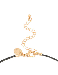 Worn Gold Textured Fish Pearl Cord Necklace - link has visual effect only