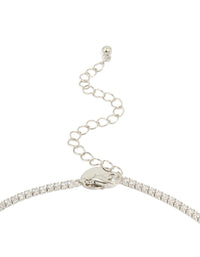 Silver Cubic Zirconia Triple Floral Cluster Necklace - link has visual effect only