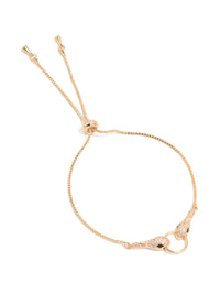 Gold Cubic Zirconia Double Snake Toggle Bracelet - link has visual effect only