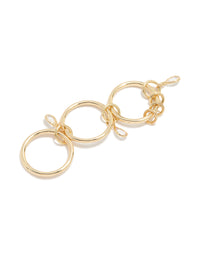 Gold Plated Cubic Zirconia Charm Interlocked Layered Ring - link has visual effect only