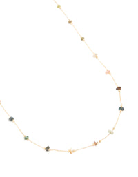 Gold Plated Semi Precious Stones Waist Chain - link has visual effect only