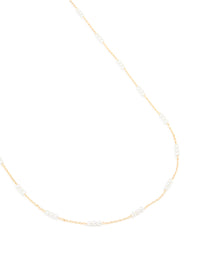 Gold Plated Mini Pearl Waist Chain - link has visual effect only