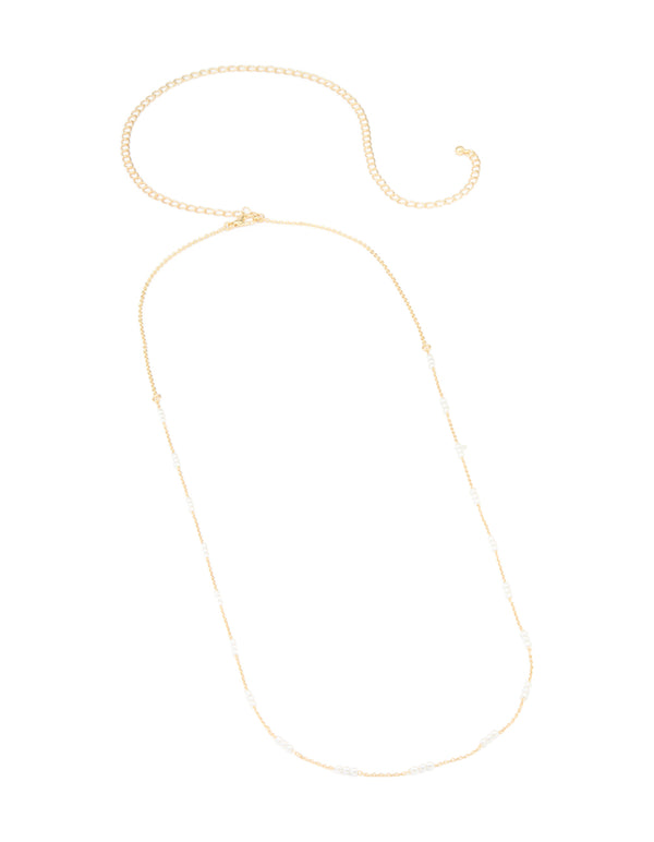 Gold Plated Mini Pearl Waist Chain
