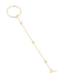 Gold Ball Chain Hand Chain - link has visual effect only