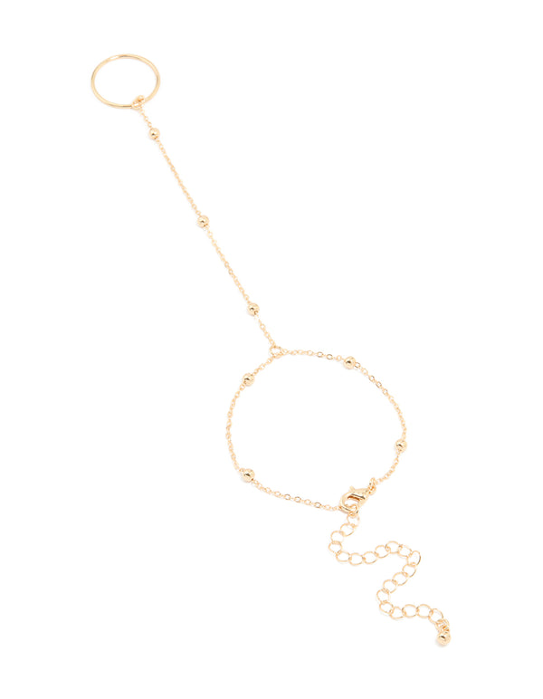 Gold Ball Chain Hand Chain