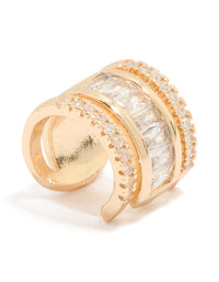 Gold Diamante Long Ear Cuff - link has visual effect only