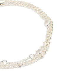 Silver Plated Cubic Zirconia Layered Bracelet - link has visual effect only