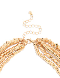 Gold Beaded Layered Necklace - link has visual effect only