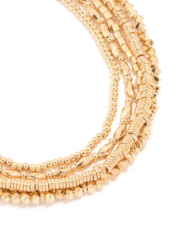 Gold Beaded Layered Necklace