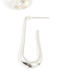 Silver Skinny Wavy Hoop Earrings - link has visual effect only