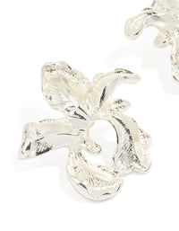 Silver Molten Flower Stud Earrings - link has visual effect only