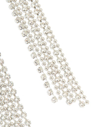 Silver Diamante Chain Drop Earrings - link has visual effect only