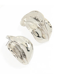Silver Folded Molten Stud Earrings - link has visual effect only
