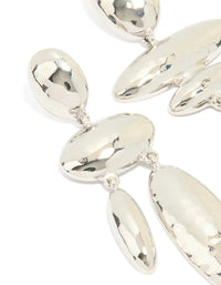 Silver Matte Hammered Oval Drop Earrings - link has visual effect only