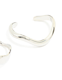 Silver Organic Small Wave Wrist Cuffs 2-Pack - link has visual effect only