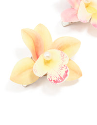 Mixed Small Orchid Hair Clips 2-Pack - link has visual effect only