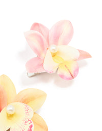 Mixed Small Orchid Hair Clips 2-Pack - link has visual effect only