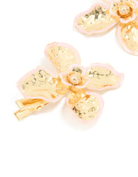Gold Molten Flower Claw Clips 2-Pack - link has visual effect only
