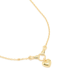 Gold Plated Hands & Heart Necklace - link has visual effect only