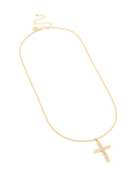 Gold Plated Diamante Cross Necklace - link has visual effect only