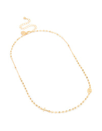 Gold Plated Ball Chain Mary Cross Necklace - link has visual effect only