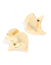 Gold Plated Warped Twist Earrings - link has visual effect only