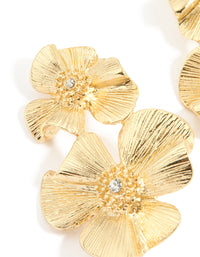 Gold Plated Floral Crawler Earrings - link has visual effect only