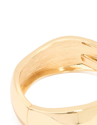 Gold Plated Chunky Hinged Molten Bangle - link has visual effect only