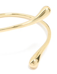Gold Plated Teardrop Wrist Cuff - link has visual effect only