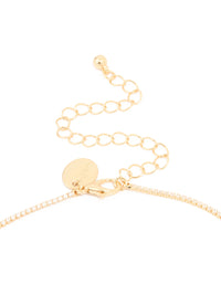 Gold Plated Cubic Zirconia Flower Cup Chain Necklace - link has visual effect only