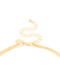Gold Plated Cubic Zirconia Teardrop Snake Chain Layered Necklace - link has visual effect only