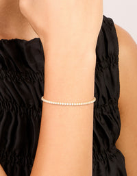 Gold Plated Cubic Zirconia Dainty Tennis Bracelet - link has visual effect only