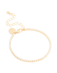 Gold Plated Cubic Zirconia Dainty Tennis Bracelet - link has visual effect only