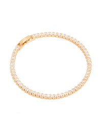 Gold Plated Cubic Zirconia Square Baguette Tennis Bracelet - link has visual effect only