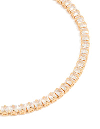Gold Plated Cubic Zirconia Square Baguette Tennis Bracelet - link has visual effect only