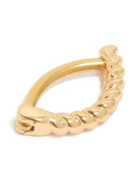 Gold Plated Titanium Twisted Half Hoop Belly Ring - link has visual effect only