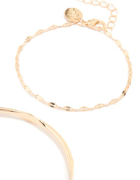 Gold Diamante & Droplet Bracelets 4-Pack - link has visual effect only