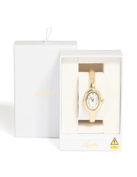 Gold Oval Bangle Watch - link has visual effect only
