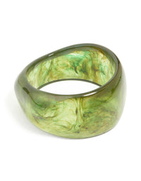 Smoky Green Acrylic Wavy Bangle - link has visual effect only